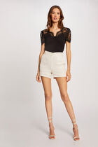 Short-sleeved t-shirt with lace black women