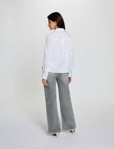 Straight shirt with notched collar white women