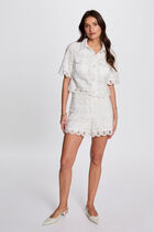 Wide leg lace shorts white women