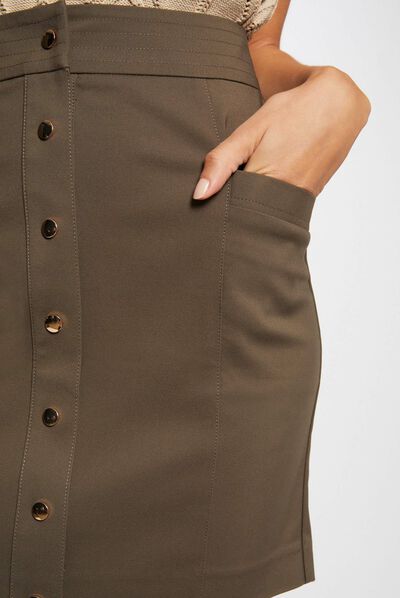 Buttoned high-waisted straight skirt  ladies'