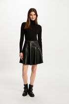 Mini skater 2 in 1 dress black women