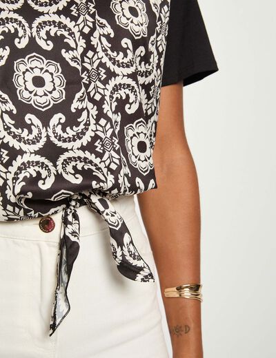 Cropped printed t-shirt white women