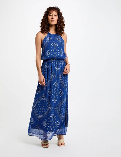 Printed maxi straight dress multicolor women