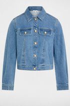 Cropped denim jacket denim stone women