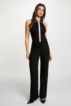 Fitted sweater with turned-down collar black women