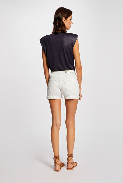 Short-sleeved t-shirt with padding navy ladies'