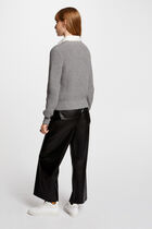 Jumper with shirt collar mid-grey women