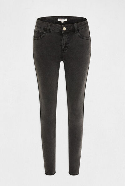 Skinny jeans with side strips mid-grey ladies'