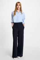 Wide leg trousers navy blue women