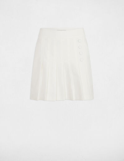 Pleated mini skirt white women