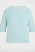 Pull manches courtes bleu ciel femme