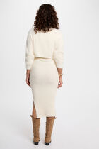 Fitted knit dress ivory women