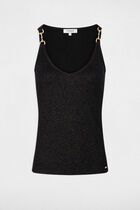 Vest top with thin straps black women