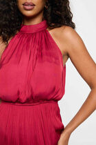 Maxi loose A-line dress bordeaux women