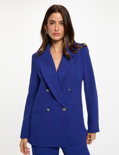 Sleeveless blazer petroleum blue women