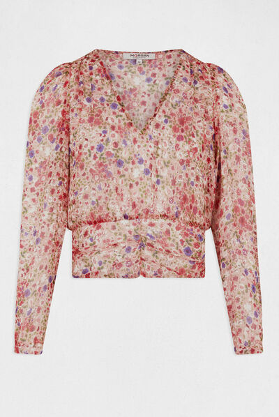Long-sleeved blouse with floral print multico ladies'