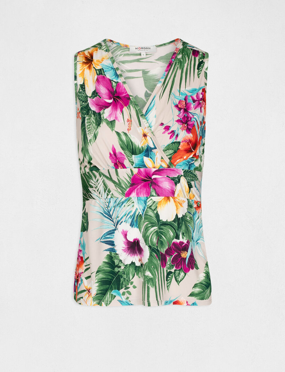Printed vest top with wide straps multicolored women