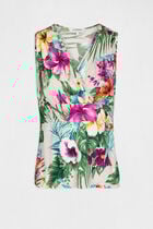Printed vest top with wide straps multicolored women