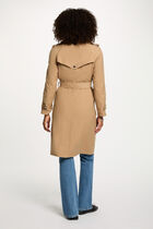 Trench long col tailleur beige femme
