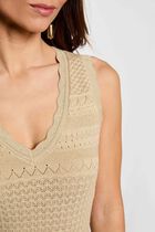 Knitted v-neck dress gold yellow women