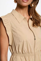 Fitted mini dress beige women
