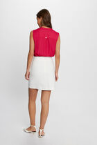 Mini skirt with buttons ivory women