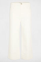 Wide-leg high-waisted cropped trousers white women