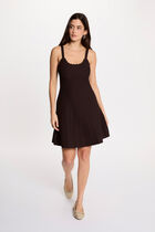 A-line mini knitted dress dark brown women
