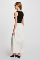Maxi pleated A-line skirt ivory women