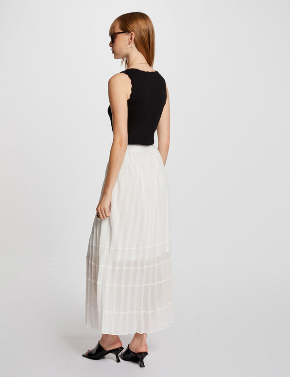 maxi pleated a line skirt ivory women Maxi pleated A-line skirt ivory women