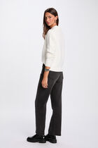 Sweater with a folded collar ivory women