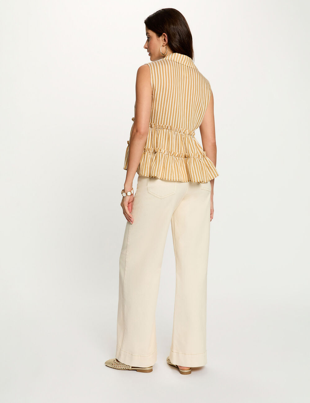 Wide-leg jeans beige women
