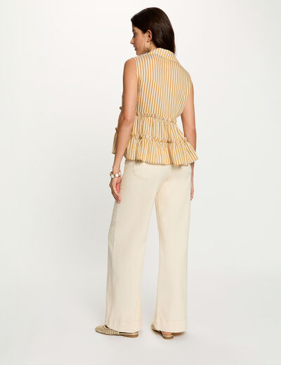 Wide-leg jeans beige women