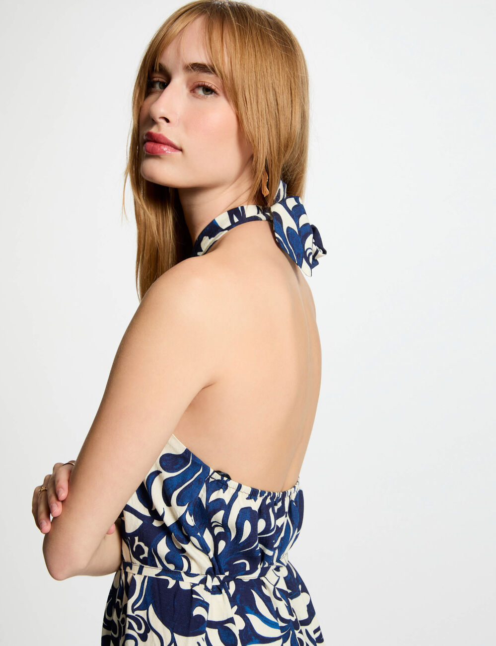 Printed maxi straight dress multicolor women