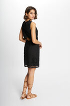 Straight mini lace dress black women