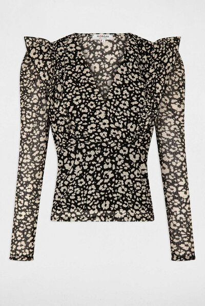 Long-sleeved t-shirt floral print multico ladies'