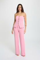 Fitted sleeveless bustier light pink women