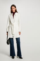 Zipped long coat white women
