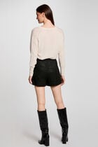 Short ajusté tweed noir femme