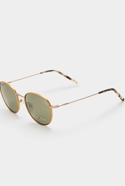 Rounded sunglasses gold ladies'