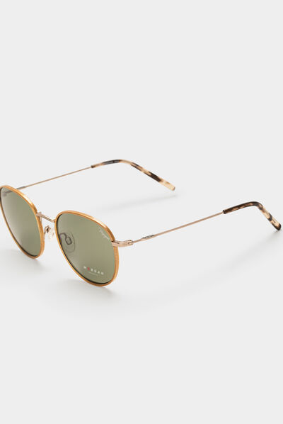 Rounded sunglasses gold ladies'