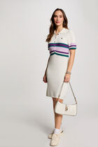Fitted mini knitted dress white women