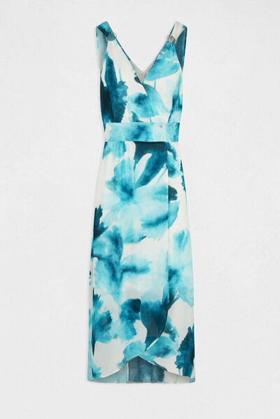 Printed maxi wrap dress multico ladies'