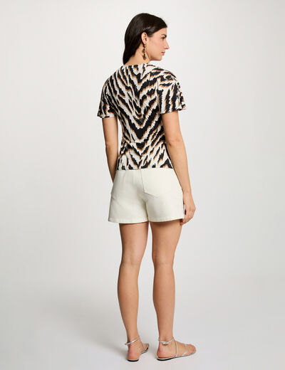 Fitted v-neck t-shirt multicolor women