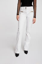 Bootcut jeans with ornaments ivory women