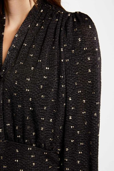 Long-sleeved t-shirt with tie neck multico ladies'