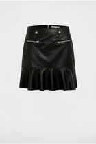 Faux leather mini skirt black women