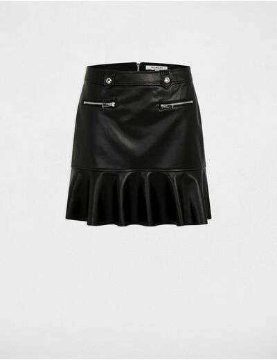 Faux leather mini skirt black women