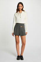 Sweater with a folded collar white women