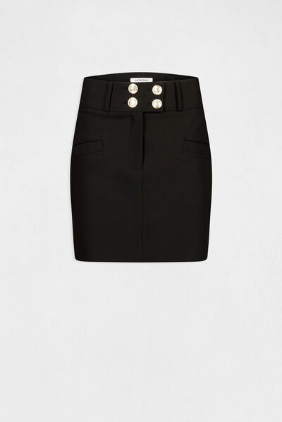 Straight skirt with buttons black ladies'